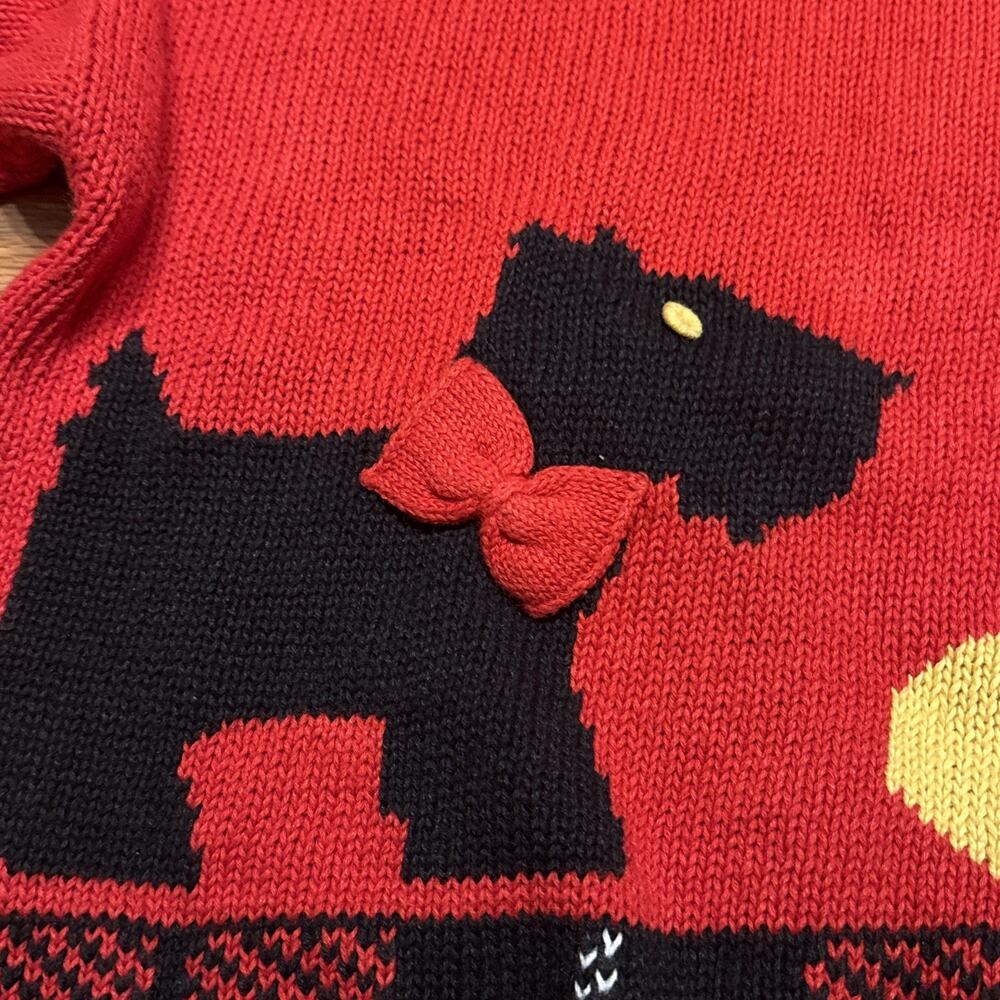 Vintage The Eagles Eye Red Scottie Dogs Plaid Sweater Knit Women's Size Large - Picture 6 of 8